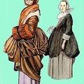 1643 г. Знатная англичанка в мехах и маске и знатная датчанка